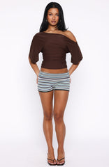 Marrakech Moments Cinched Waist Top Chocolate